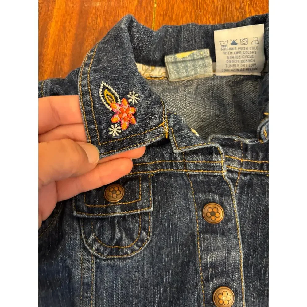 Vintage Disney Mickey Original Infant Denim Jacket Embroidered Minnie 24 M Snap